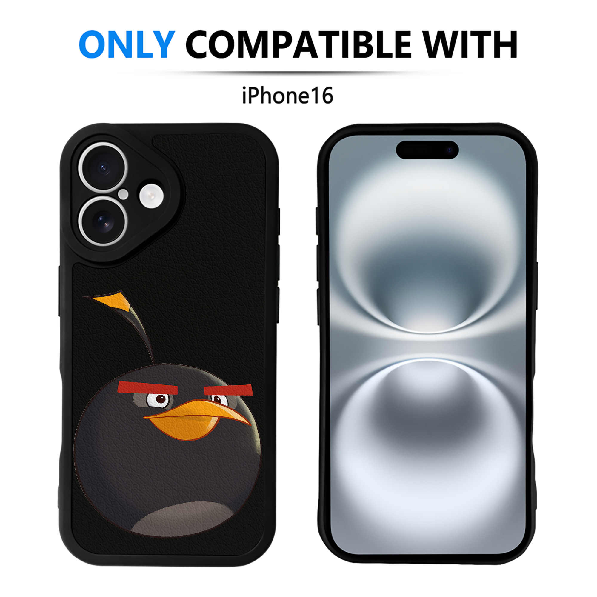 （画像用） Angry Birds アングリーバード 【iPhone 16シリーズ対応】シリコンスマホケース（レザー調） 材質：シリコン